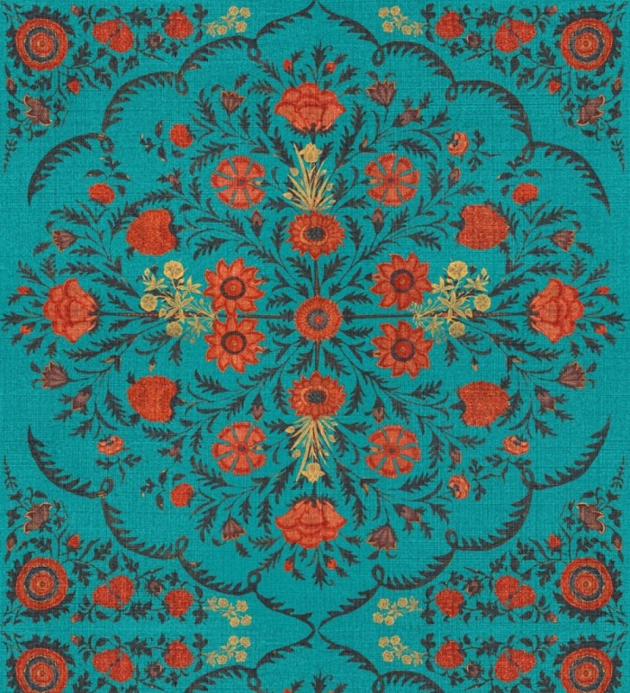 Papel pintado floral ornamental estilo oriental - Dafne Room 128172