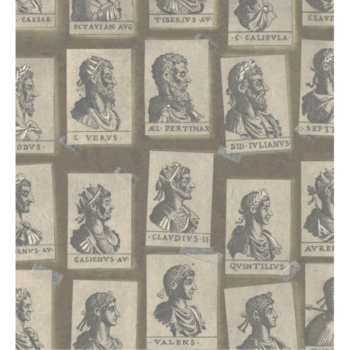 Papel pintado sellos de emperadores romanos tonos beige - Emperor Legacy 128179