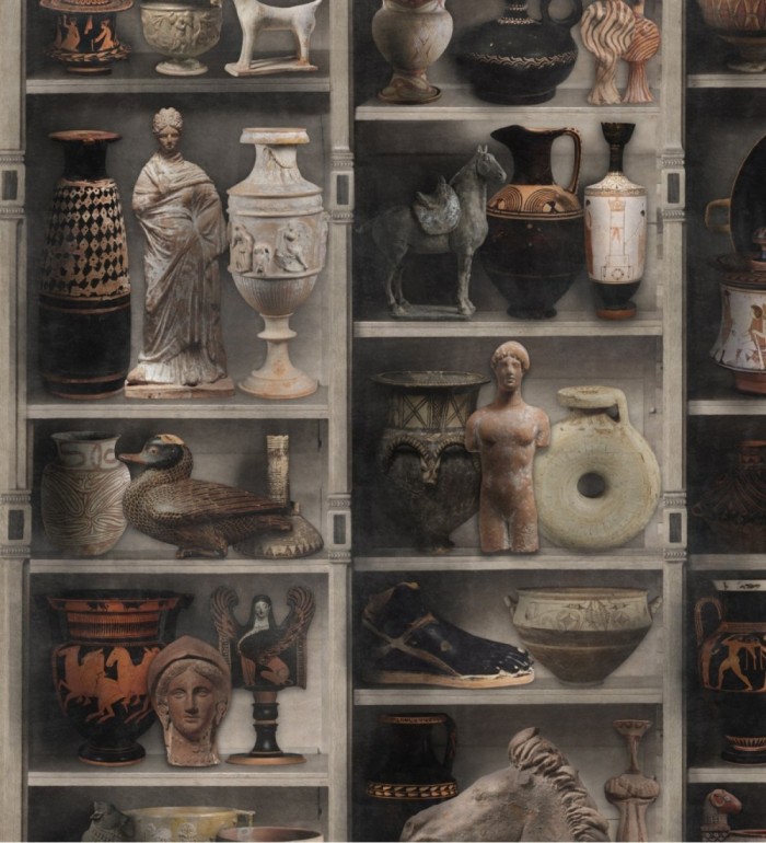 Papel pintado estantería de vasijas y estatuas romanas - Art History 128180