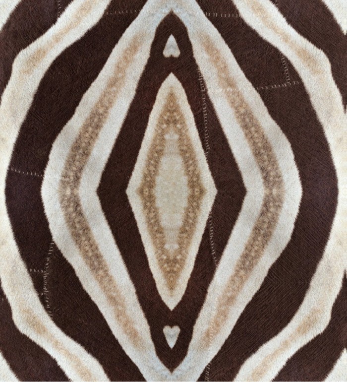 Papel pintado imitación tapiz africano marrón y beige - Mamba 128181