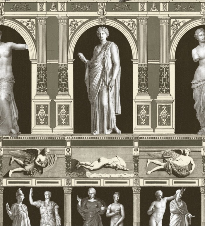 Papel pintado fachada templo romano con esculturas en arcos - Montpellier Street 128184