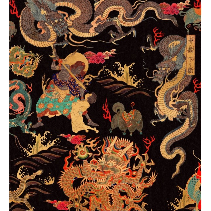 Papel pintado animales mitológicos estilo oriental - Naga End 128186