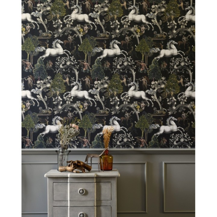 Papel pintado caballo mitológico estilo clásico - Pegasus Garden 128198