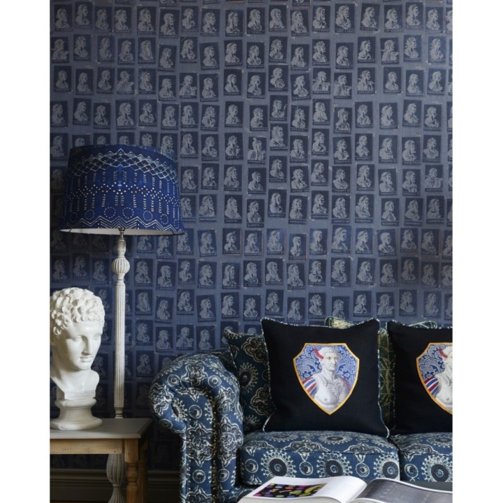 Papel pintado sellos de emperadores romanos tonos azules - Emperor Legacy 128206