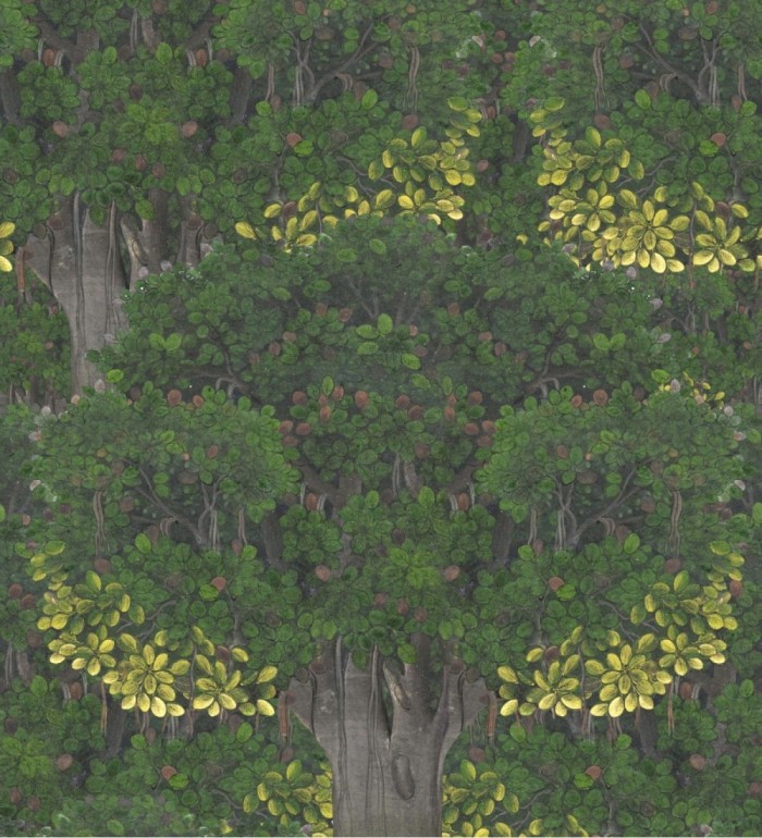 Papel pintado bosque cerrado dibujado con acuarelas - Great Forest 128210