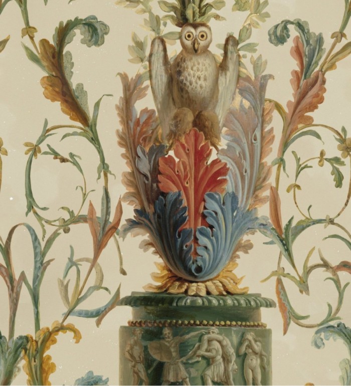 Papel pintado ornamentación clásica fondo claro - Desdémona 128216