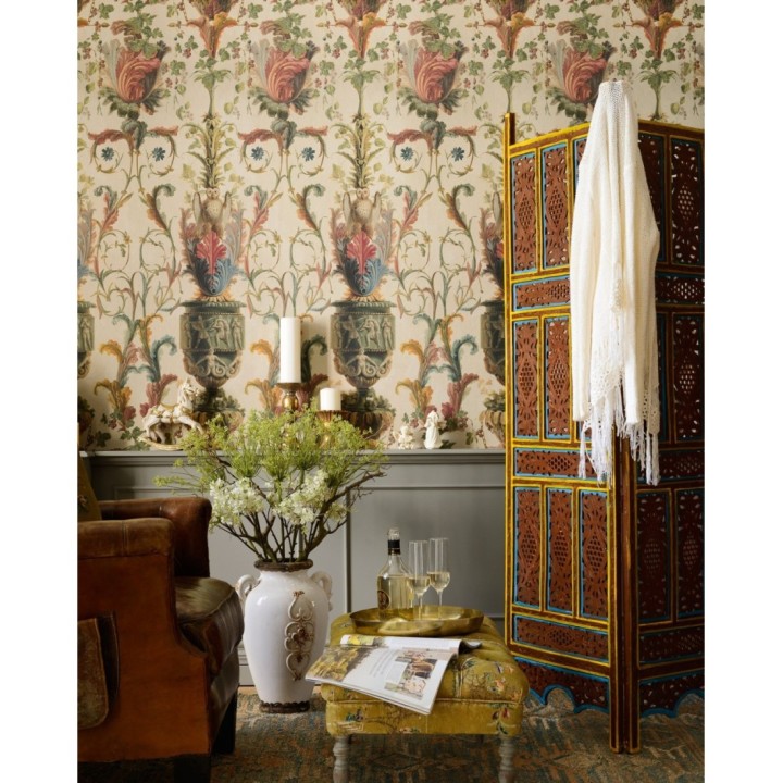 Papel pintado ornamentación clásica fondo claro - Desdémona 128216