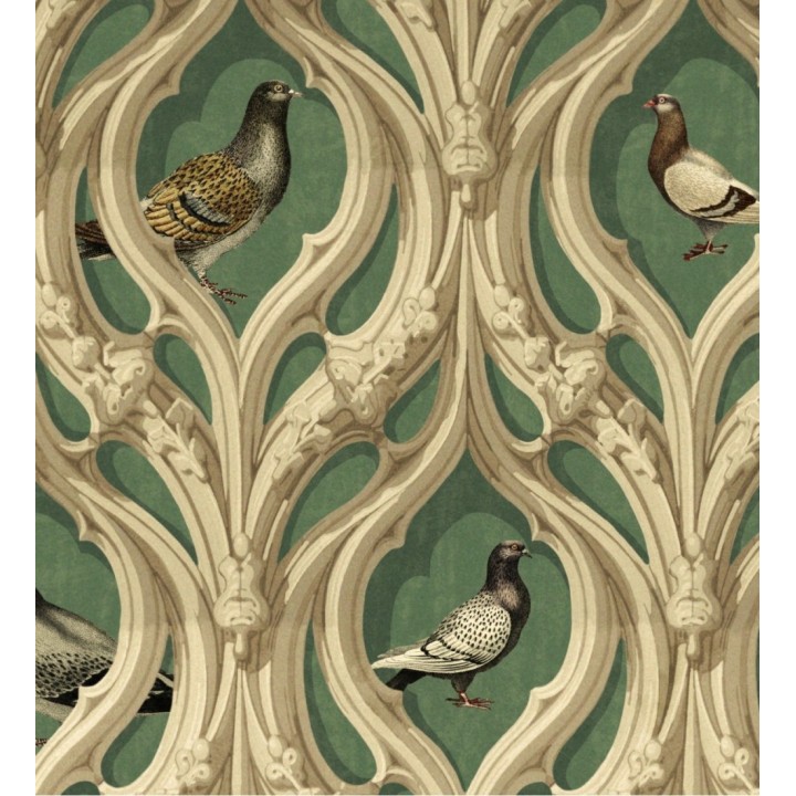 Papel pintado pájaros sobre volutas ornamentales - Zarina Birds 128217