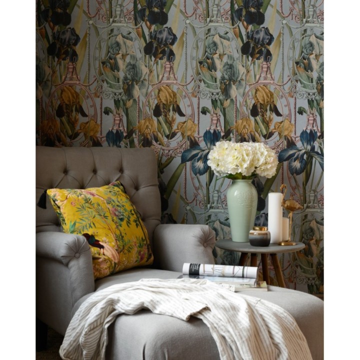 Papel pintado jardín ornamental fondo claro - Veria Garden 128220