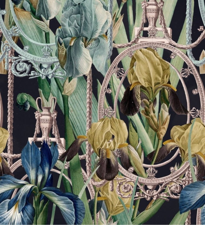 Papel pintado jardín ornamental fondo oscuro - Veria Garden 128221