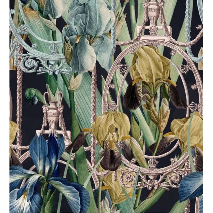 Papel pintado jardín ornamental fondo oscuro - Veria Garden 128221