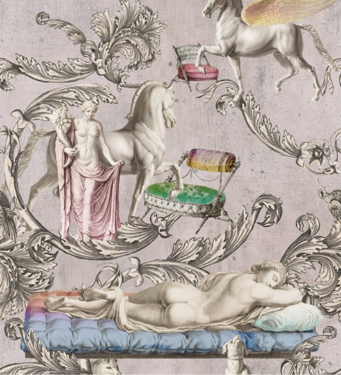 Papel pintado esculturas romanas y volutas clásicas - Lazy Day 128227