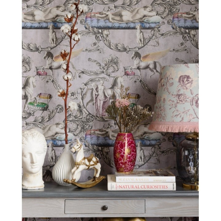 Papel pintado esculturas romanas y volutas clásicas - Lazy Day 128227