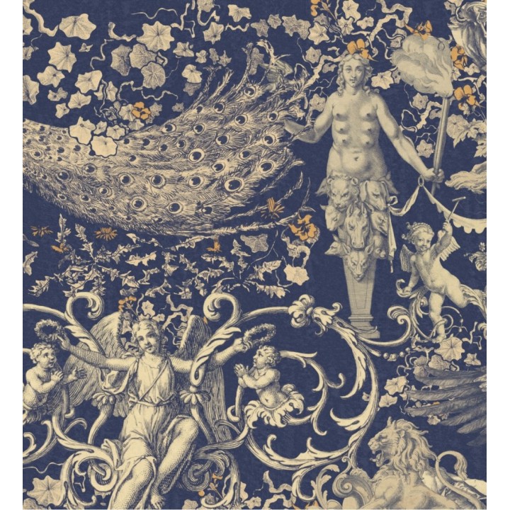 Papel pintado esculturas clásicas fondo azul - Cherubino Sonno 128229
