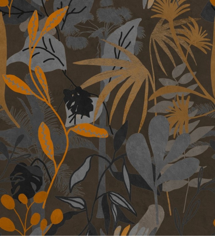 Papel pintado hojas de palma tonos ocre - Palm Pride 128230