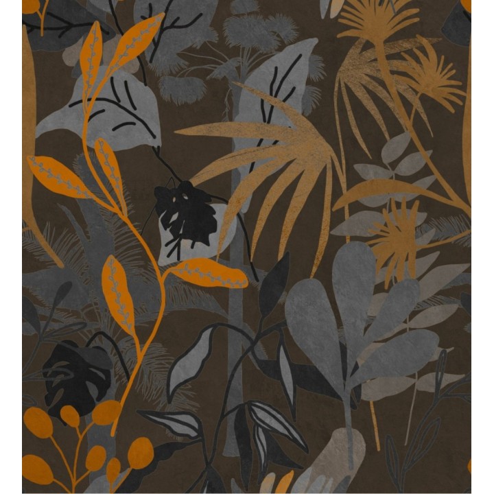 Papel pintado hojas de palma tonos ocre - Palm Pride 128230