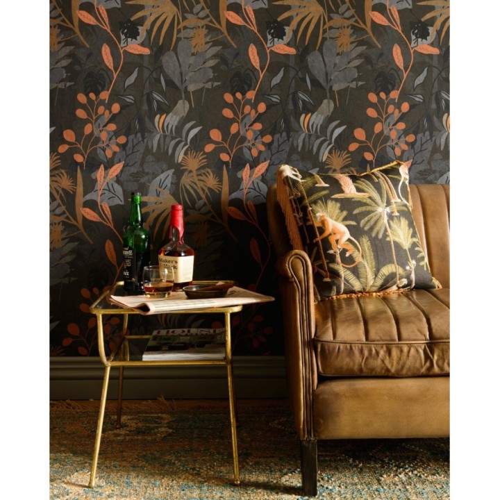 Papel pintado hojas de palma tonos ocre - Palm Pride 128230