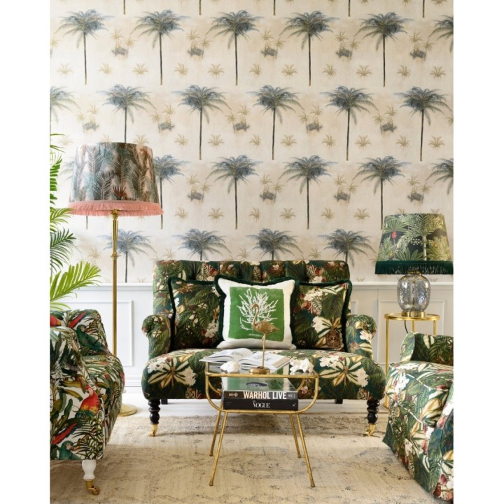 Papel pintado palmeras en la arena tonos claros - Nam Jungle 128232