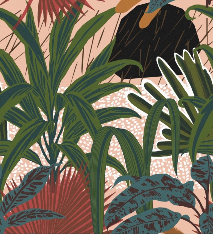 Papel pintado hojas tropicales verdes - Moana Jungle 128238