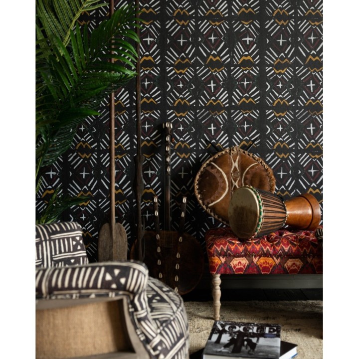 Papel pintado dibujos geométricos estilo étnico - Shaira Hall 128241