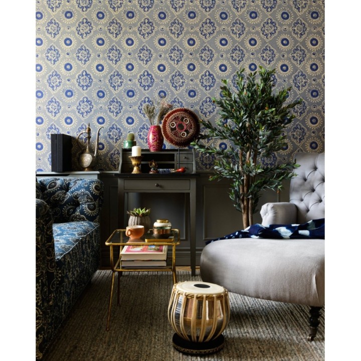 Papel pintado figuras geométricas ornamentales fondo gris - Poenari Castle 128244