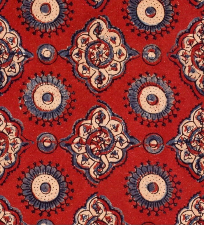 Papel pintado figuras geométricas ornamentales fondo rojo - Poenari Castle 128245