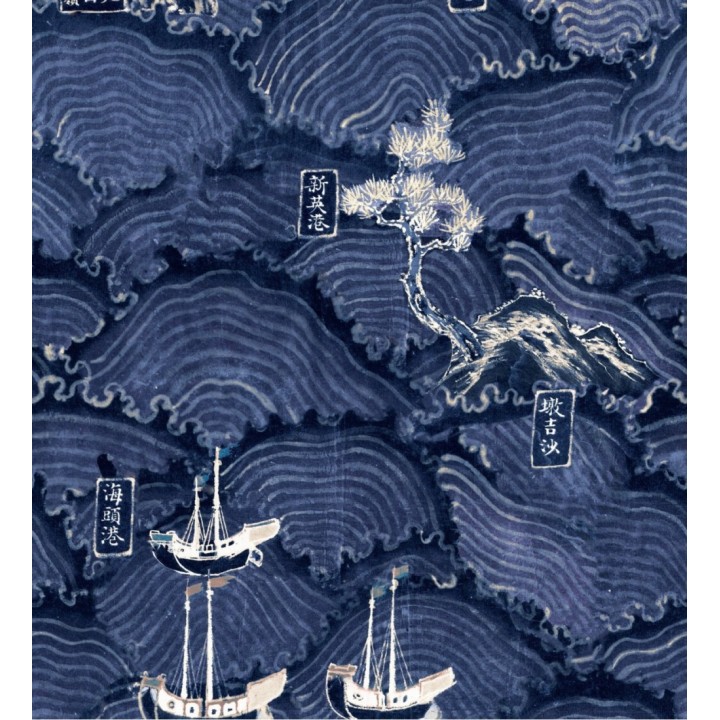 Papel pintado árboles y barcos en mar abstracto - Sky Storm 128256