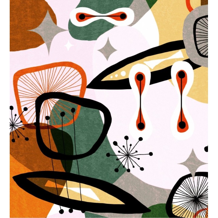 Papel pintado dibujos abstractos estilo retro - Dalí Time 128274