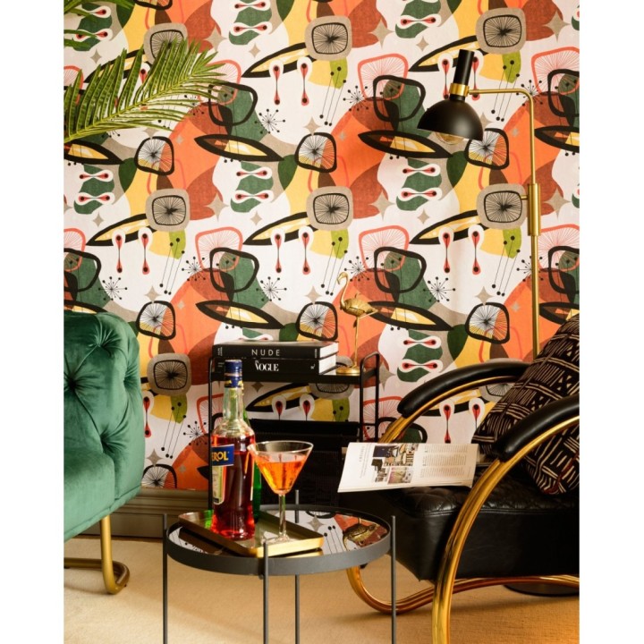 Papel pintado dibujos abstractos estilo retro - Dalí Time 128274