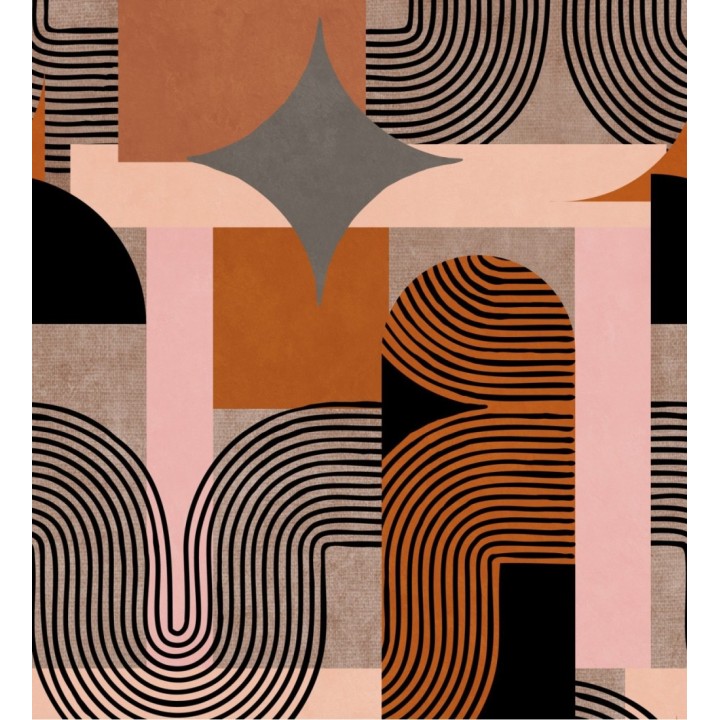 Papel pintado ondas negras estilo art decó - Disco Division 128276