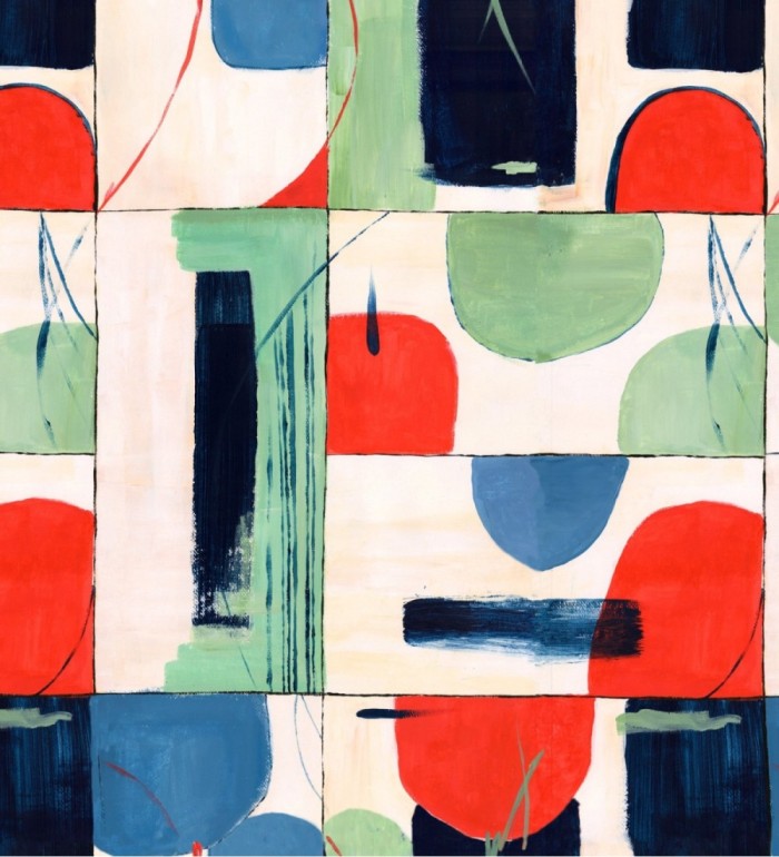 Papel pintado manzanas pintadas con acuarela - Mondrian Apples 128282