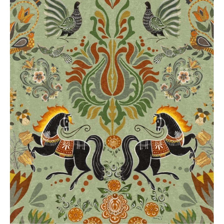 Papel pintado tapiz hindú con caballos gemelos - Gemini 128290