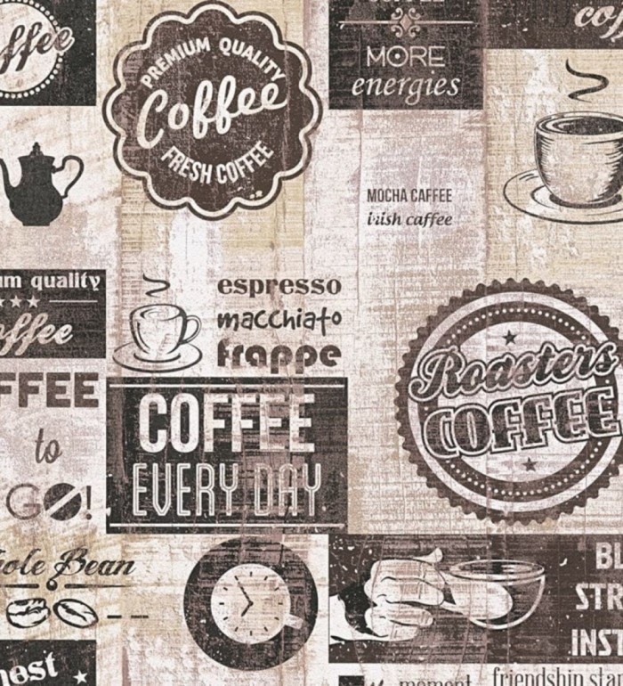 Papel pintado marcas y tipos de café de estilo vintage - Roasters Coffee 128295