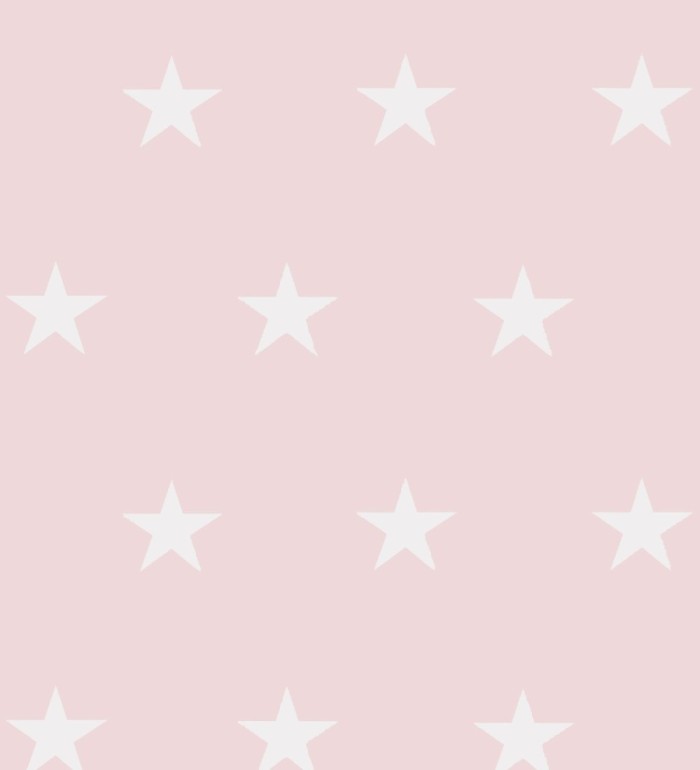 Papel pintado infantil de estrellas color blanco nácar fondo rosa roto mate - Keira Stars 128298