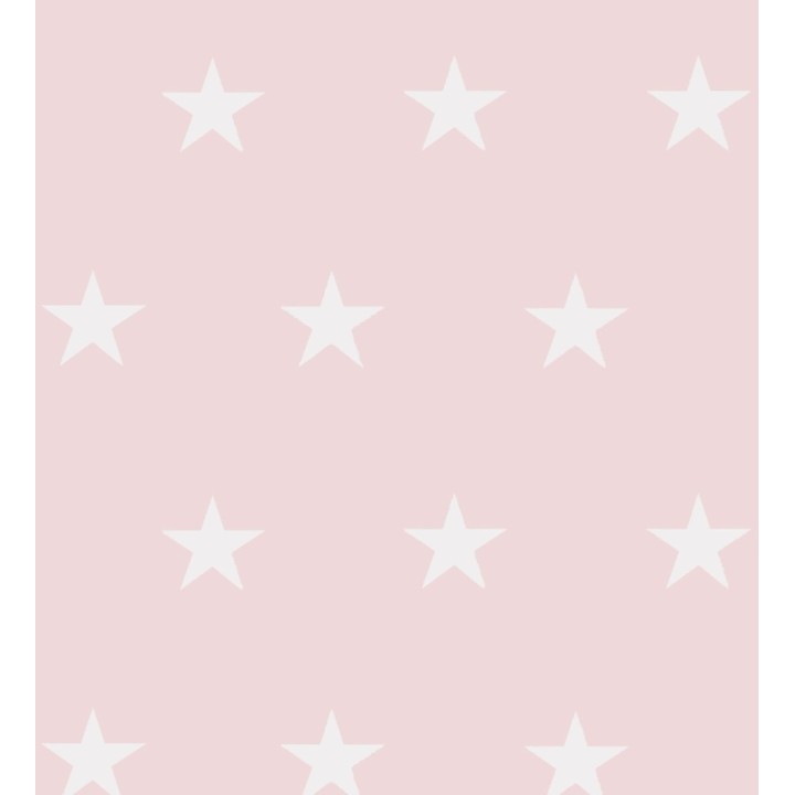 Papel pintado infantil de estrellas color blanco nácar fondo rosa roto mate - Keira Stars 128298