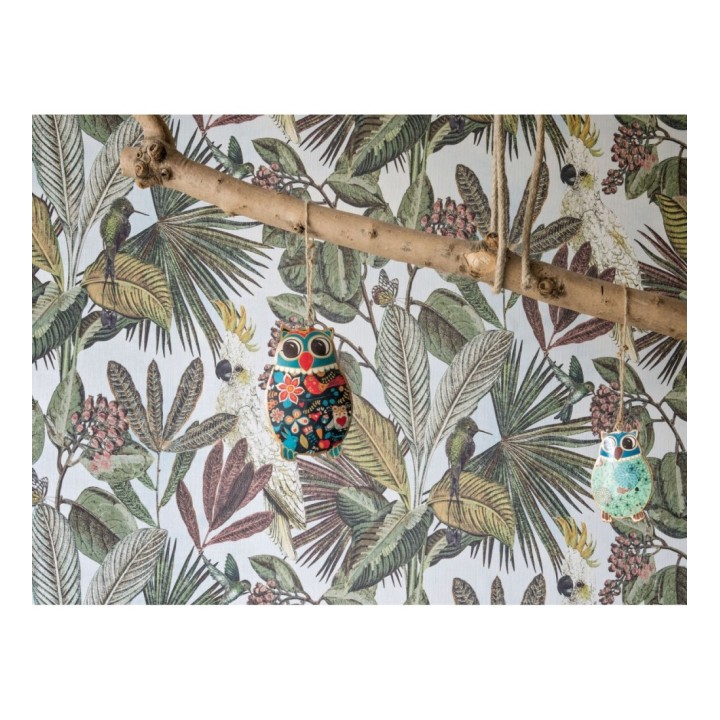 Papel pintado de cacatúas loros y hojas estilo selva tropical - Caledonia Birds 128305