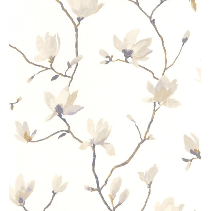 Papel pintado flores de jazmines fondo blanco estilo nórdico - Jasmine Flowers 128310