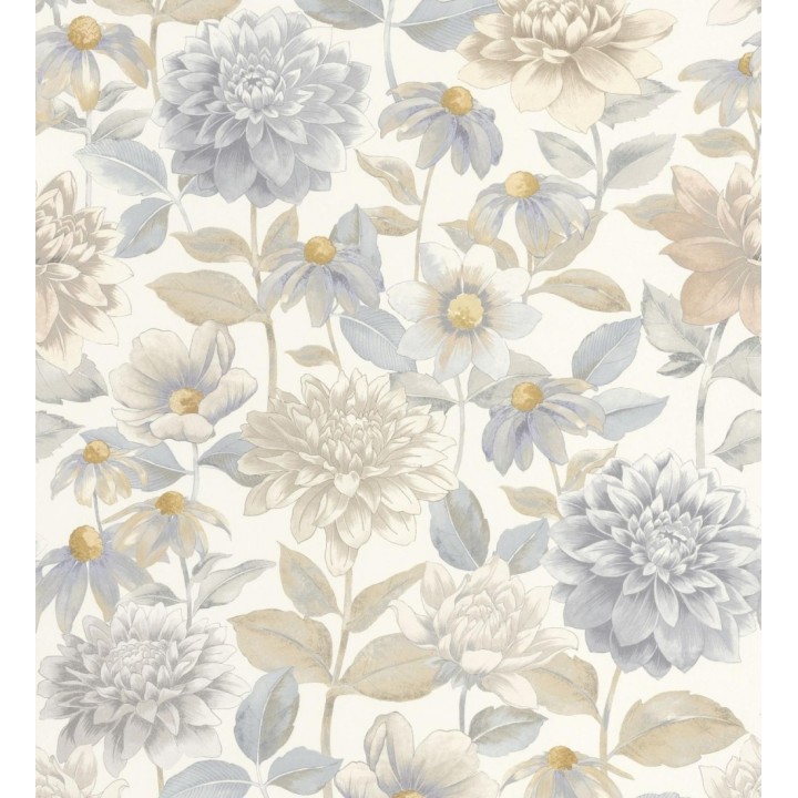 Papel pintado flores de margaritas y dalias  - Idania Flowers 128328