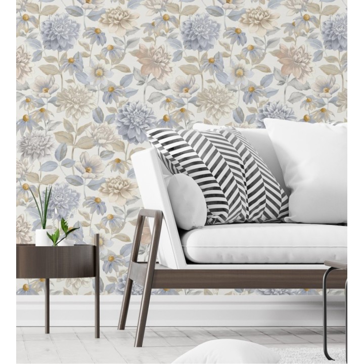 Papel pintado flores de margaritas y dalias  - Idania Flowers 128328