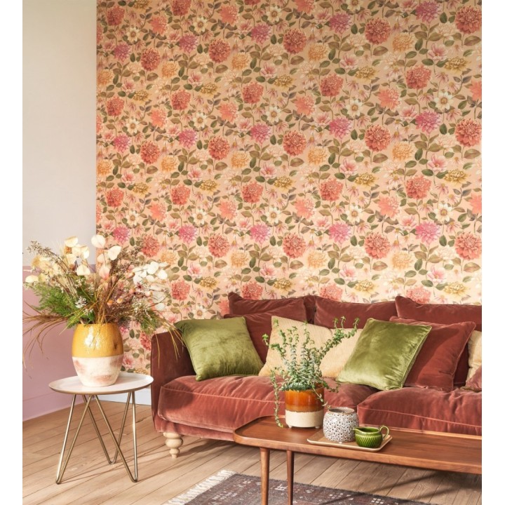 Papel pintado flores de margaritas y dalias  - Idania Flowers 128329