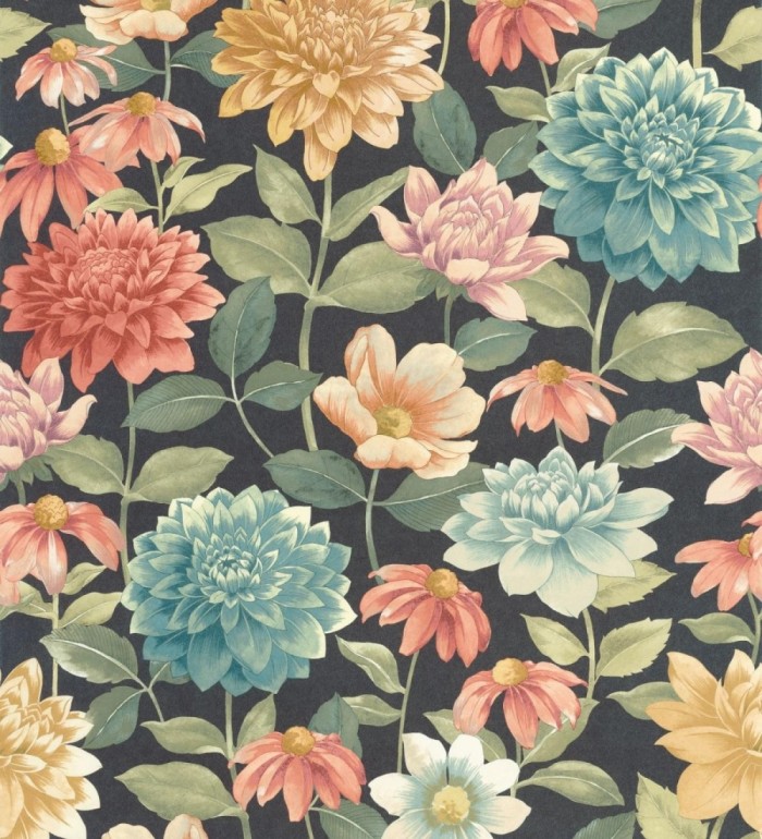 Papel pintado flores de margaritas y dalias  - Idania Flowers 128330