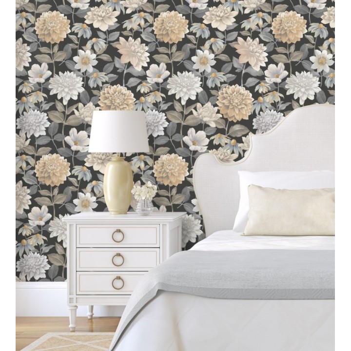 Papel pintado flores de margaritas y dalias  - Idania Flowers 128331