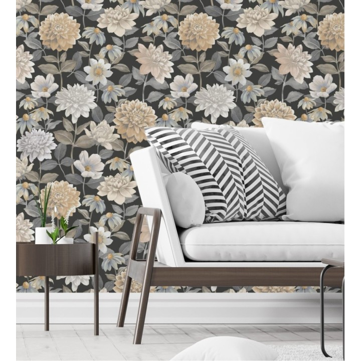 Papel pintado flores de margaritas y dalias  - Idania Flowers 128331