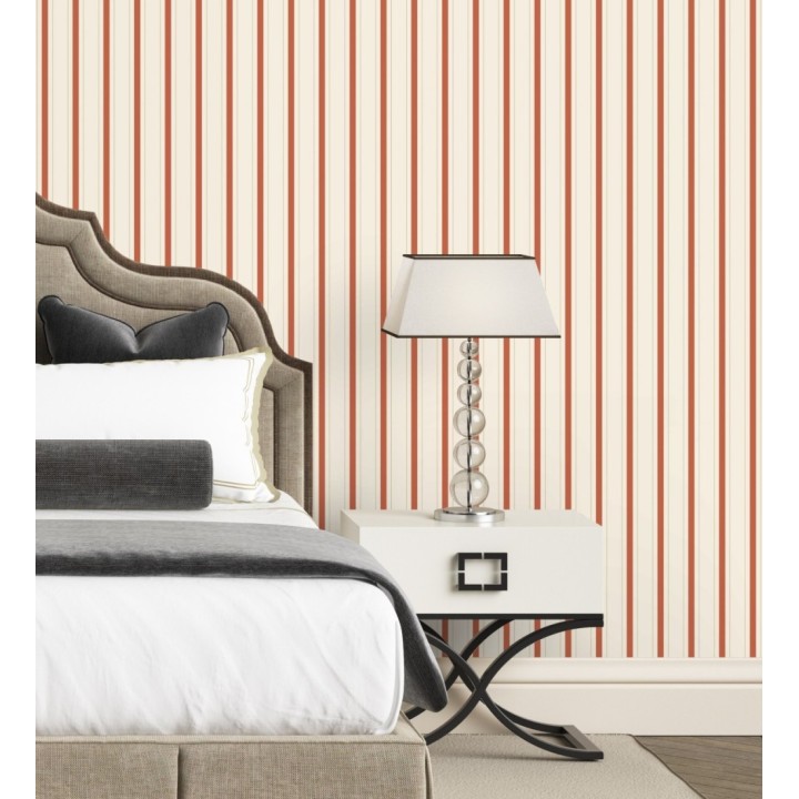 Papel pintado rayas clásicas finas rojas - Albert Stripes 128332