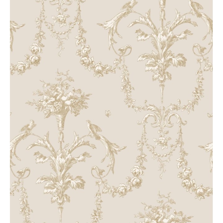 Papel pintado de cadenetas florales estilo neobarroco - Miracle 128340