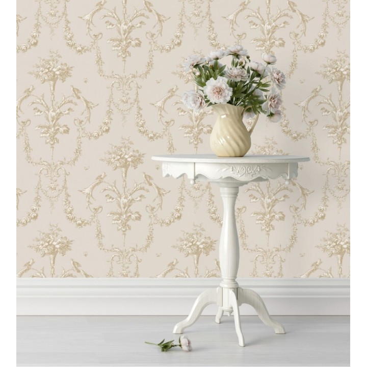 Papel pintado de cadenetas florales estilo neobarroco - Miracle 128340