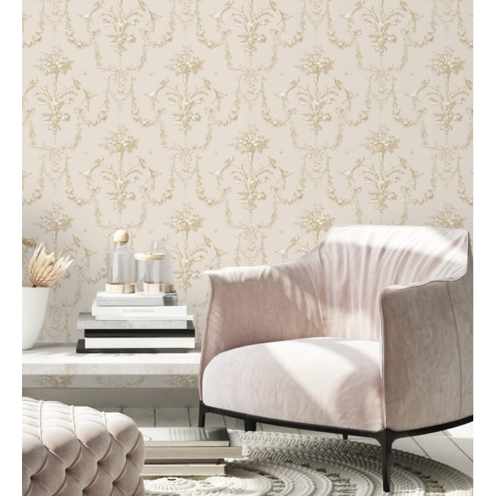 Papel pintado de cadenetas florales estilo neobarroco - Miracle 128340