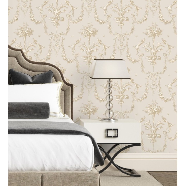 Papel pintado de cadenetas florales estilo neobarroco - Miracle 128340