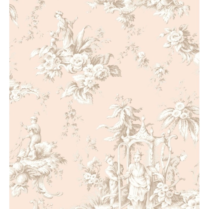 Papel pintado toile de jouy francés estilo oriental - Claudette 128346