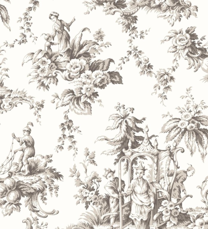 Papel pintado toile de jouy francés estilo oriental - Claudette 128349